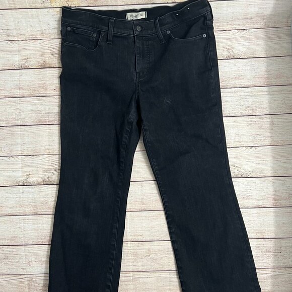 Madewell Black Mid-Rise Kick Out Jeans Size 31P Sustainable Denim - Picture 10 of 10